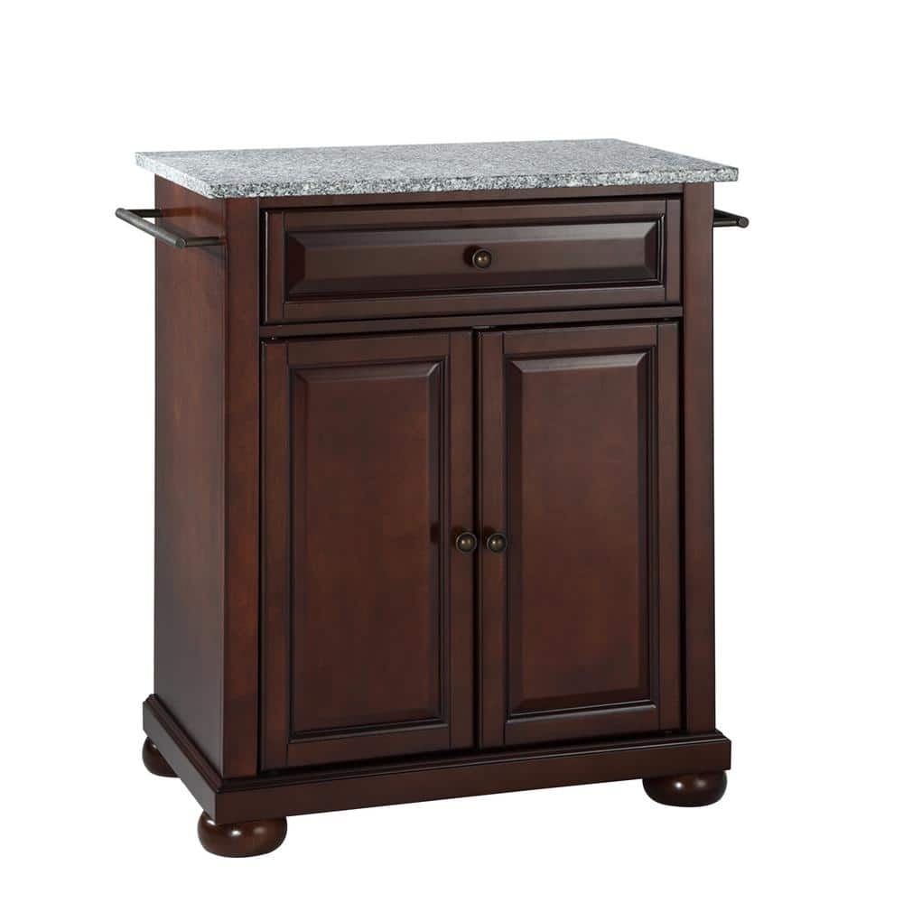 CROSLEY FURNITURE Alexandria Gray Portable Kitchen Island with Granite
