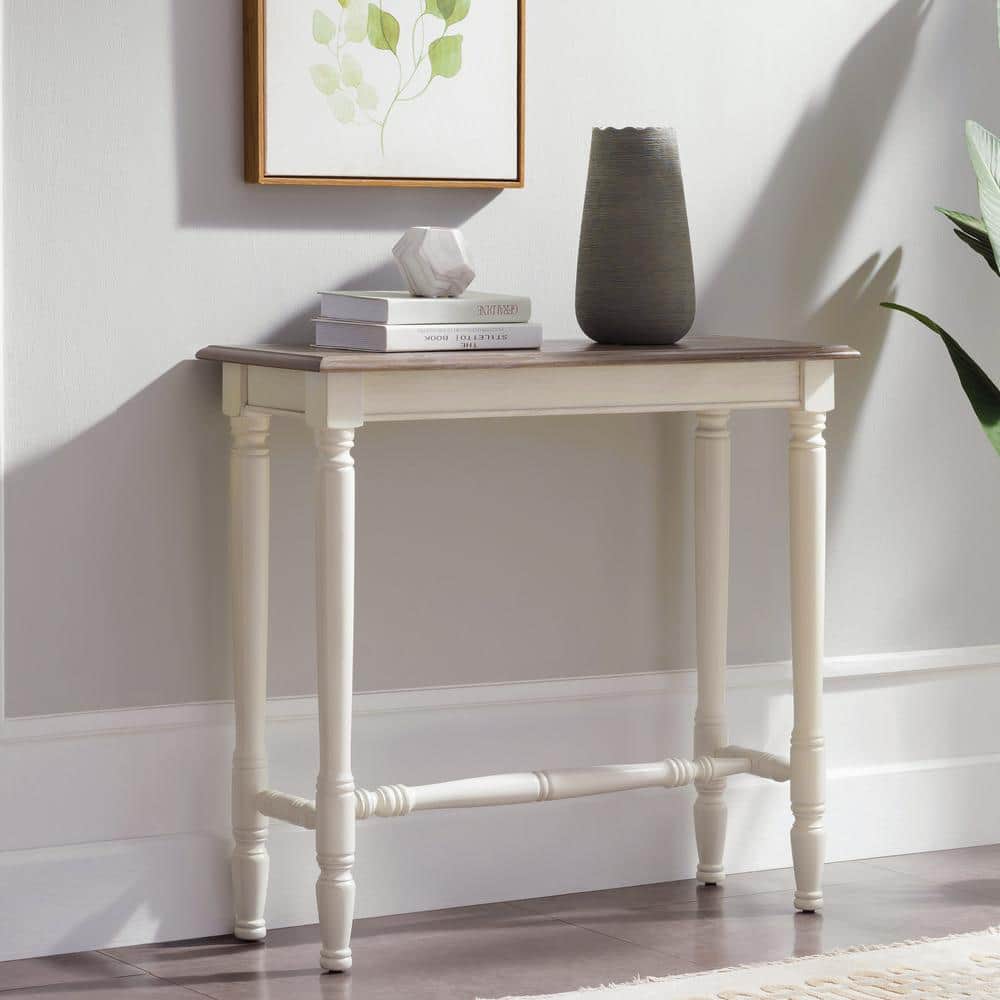 Toscana Ecru and Otter Two-Tone Console Table with Storage