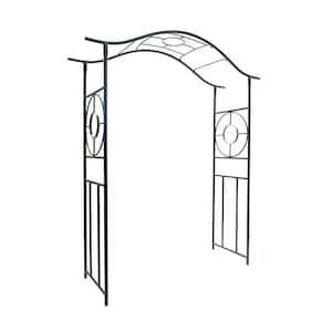 Elegant Handcrafted Tuscany Garden Arbor, 84 in. Tall Graphite Powder Coated Finish