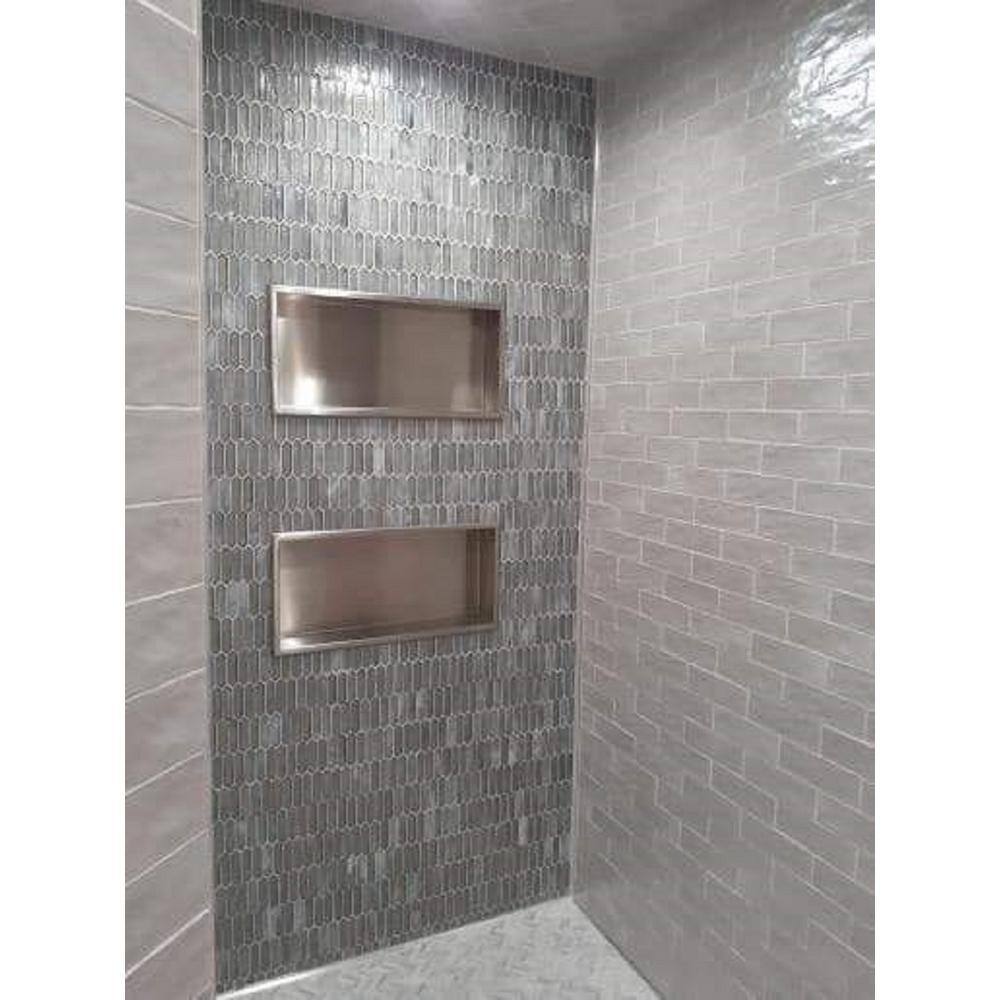 Apollo Gray Ceramic Subway Mosaic Tile 2.5" x 8"