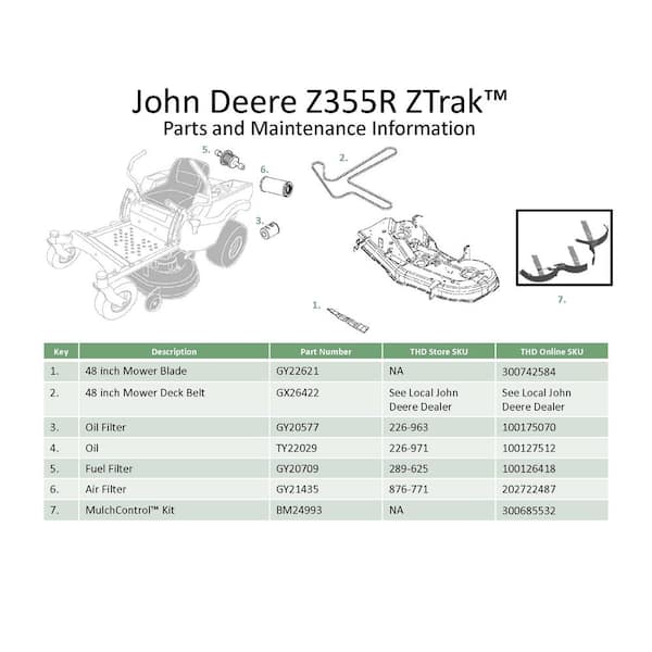 John deere discount z 355 e