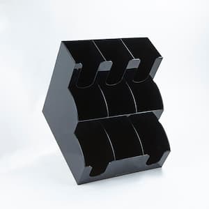 9-Compartment Black Acrylic Condiment Organizer