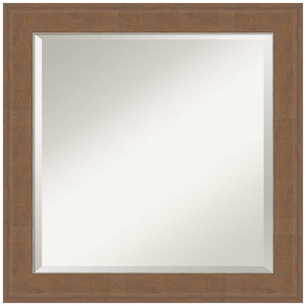 Amanti Art Medium Square Alta Medium Brown Beveled Glass Casual Mirror (24.5 in. H x 24.5 in. W)