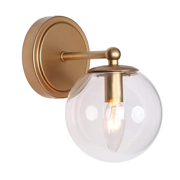 Bronze Sconce with Clear Globe Shade