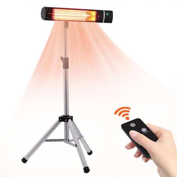 Unbranded 1500-Watt Electric Indoor/Outdoor Infrared Carbon Tech Portable Space Heater Wall Heater with Tripod Mount and Remote