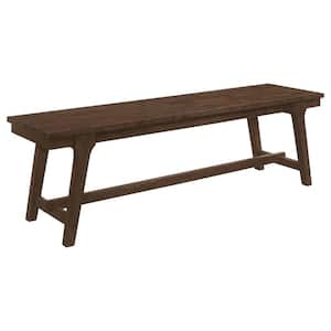 Brown Dining Bench Backless with Wooden Frame 60 in.