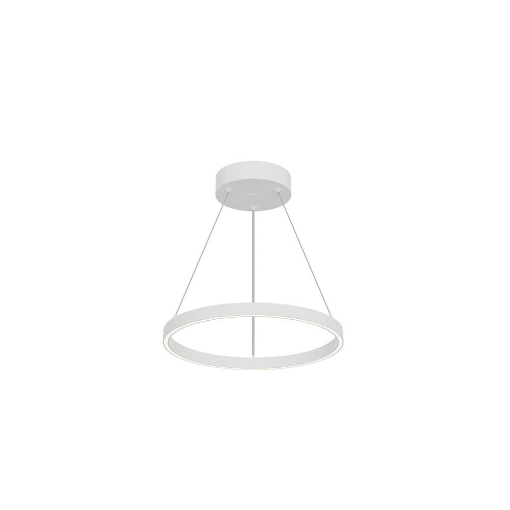 Cerchio 18 in. 1 Light 51-Watt White Integrated LED Pendant Light price history on PriceWatchPro