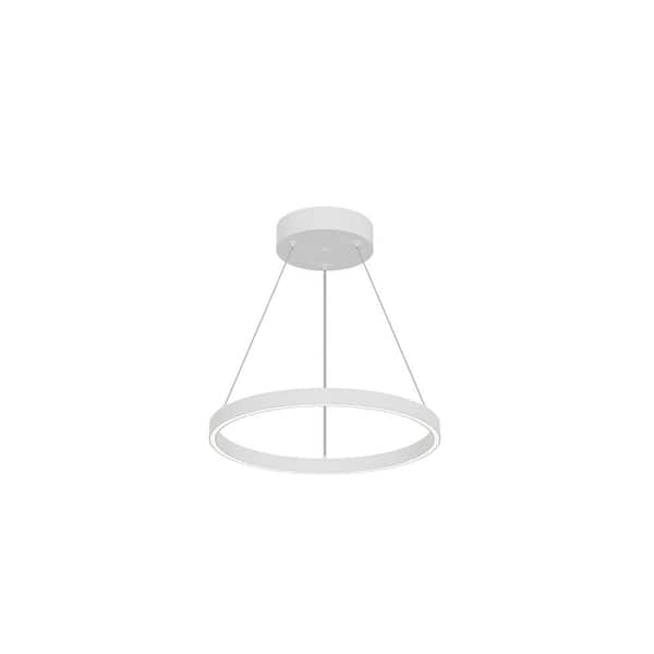 KUZCO Cerchio 18 in. 1 Light 51-Watt White Integrated LED Pendant Light