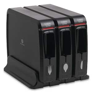 SmartStock Black Wrapped Disposable Plastic Utensils Dispenser, Fork/Knife/Spoon, 12.44 in. x 11.17 in. x 10.5 in.