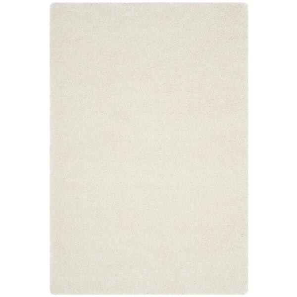 SAFAVIEH Charlotte Shag White 5 ft. x 8 ft. Solid Area Rug