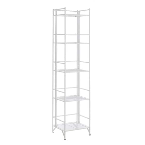 Xtra Storage 5 Tier Metal Folding Mesh White Shelving Unit (57.5 in. H x 13 in. W x 11.25 in. D)