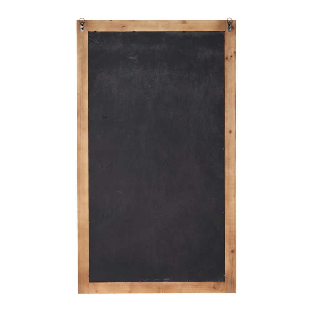 Light Brown Bohemian Wood Rectangular Wall Mirror with Beaded Detail