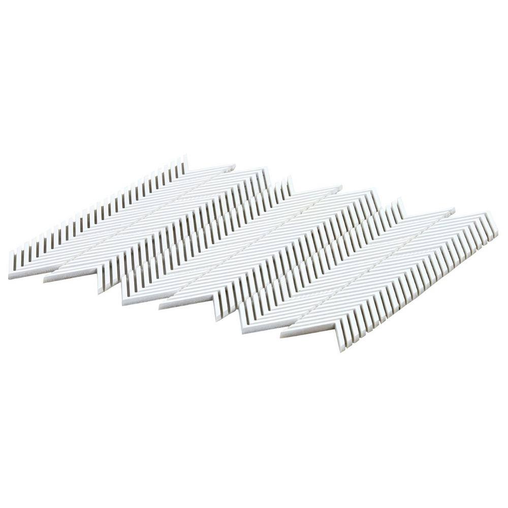 Blaze White Plastic Herringbone Mosaic Wall Tile