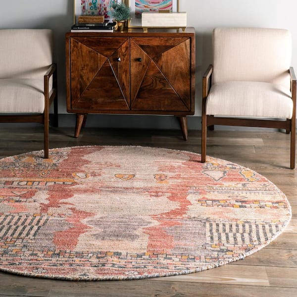 Vintage Flatweave Hermina Multi 6 ft. x 6 ft. Round Area Rug