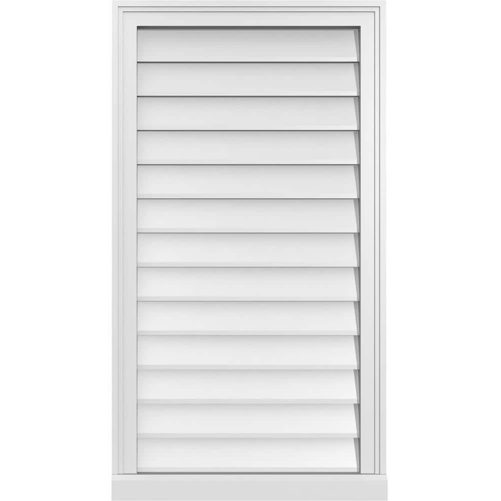 22 in. x 40 in. Vertical Surface Mount PVC Gable Vent: Decorative with Brickmould Sill Frame price history on PriceWatchPro