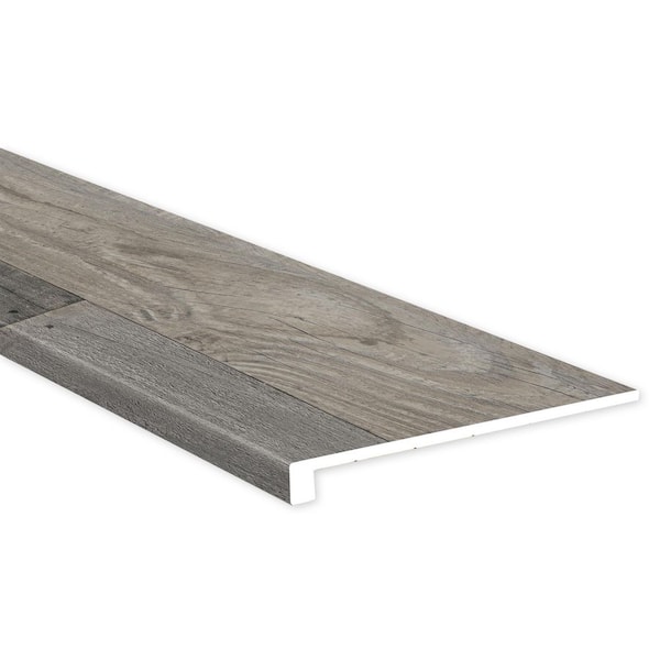 A&A Surfaces Ashen Estate 32 mm T X 12.01 in. W X 47.24 in. L Luxury Vinyl Stair Tread Eased Edge (2-Pieces/Case)