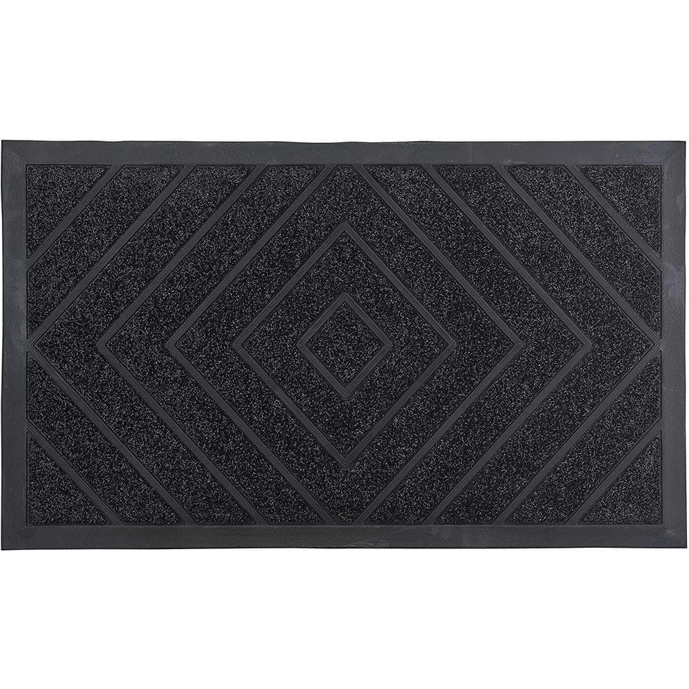 Elegant Black Diamond Coir 30"x18" Outdoor Welcome Doormat