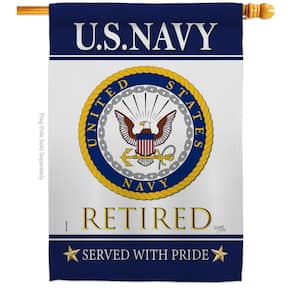 28 in. x 40 in. US Navy Retired House Flag Double-Sided Armed Forces Decorative Vertical Flags