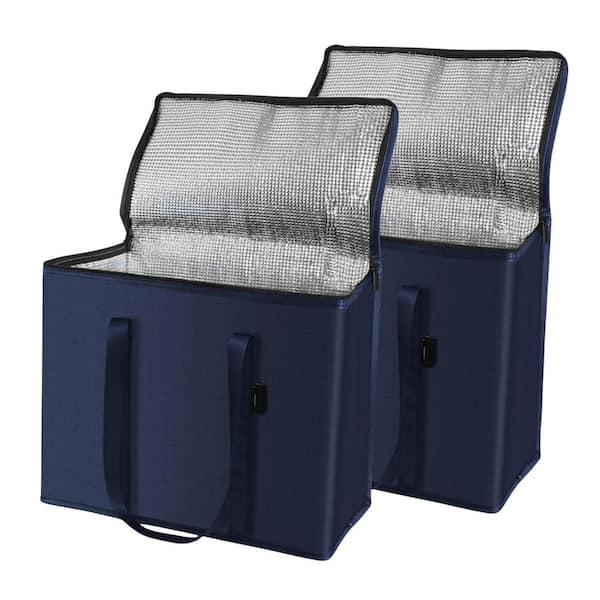 32 qt. Oxford Fabric Insulated Cooler Bags Heavy Duty Waterproof with Zipper for Frozen Foods Cold Storage, (2-Pack)