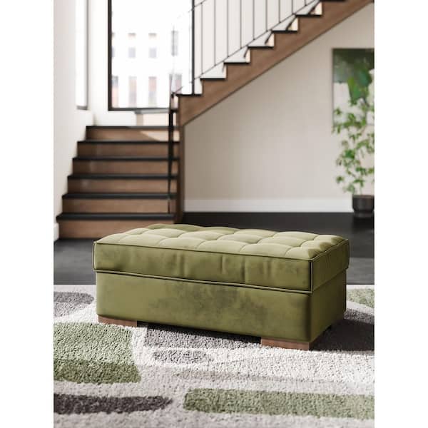 Signature DESIGN BY ASHLEY Chalcombe Green Polyester Rectangle Accent Oversized Ottoman