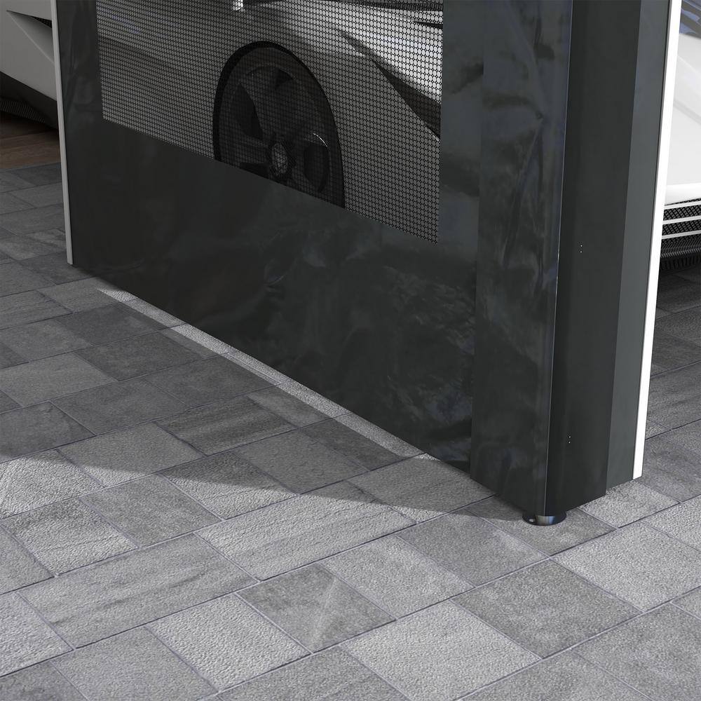 10' x 20' Gray Metal Portable Carport with Windows