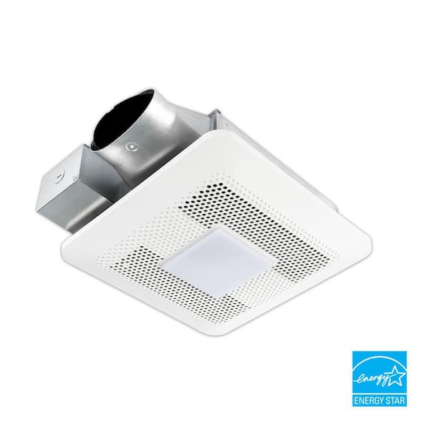 WhisperThin DC LED Pick-A-Flow 80 -100 CFM Ceiling/Wall Bathroom Exhaust Fan, 3-3/8 in. Low Profile Housing