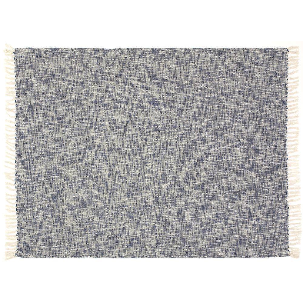 Organic Blue Cotton Reversible Throw Blanket 60" x 50"