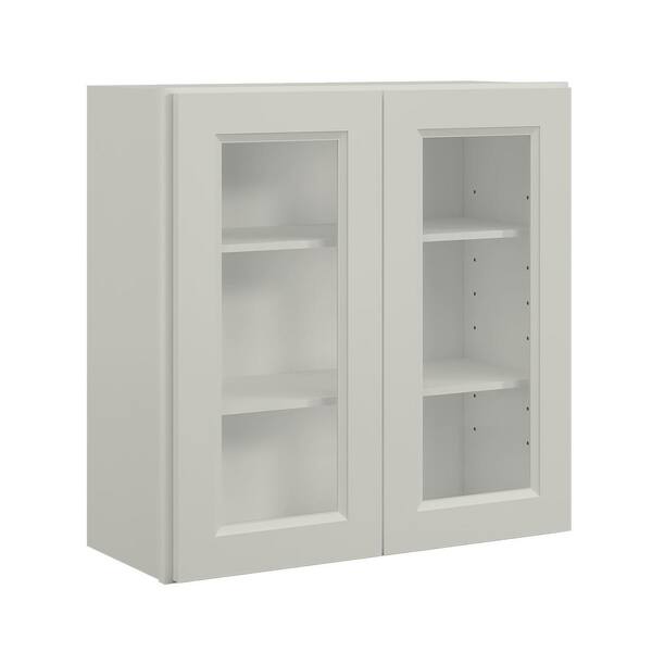 30 in. W x 12 in. D x 30 in. H in Shaker Dove Plywood Ready to Assemble Wall Cabinets with Shelf without Glass