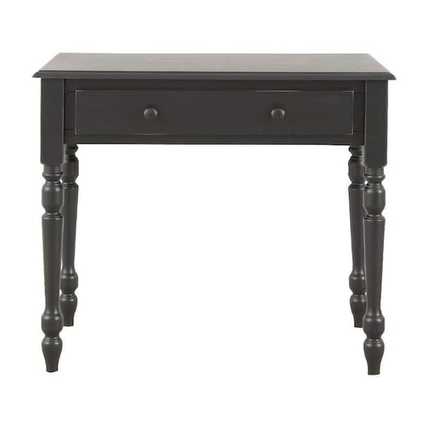 Carolina Chair & Table 34 in. Rectangular Antique Black Writing Desk with Keyboard Tray
