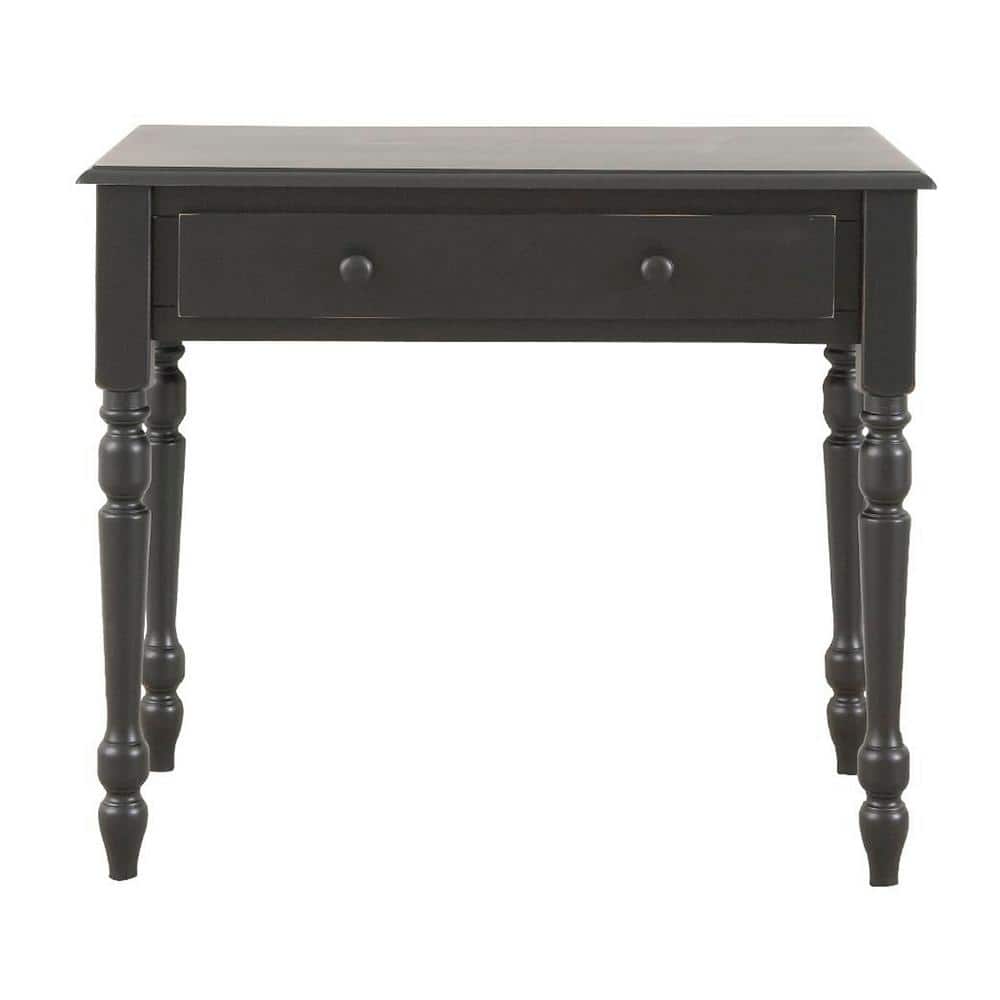 Carolina Cottage 34 in. Rectangular Antique Black Writing Desk with Keyboard Tray 3419 AB The Home Depot