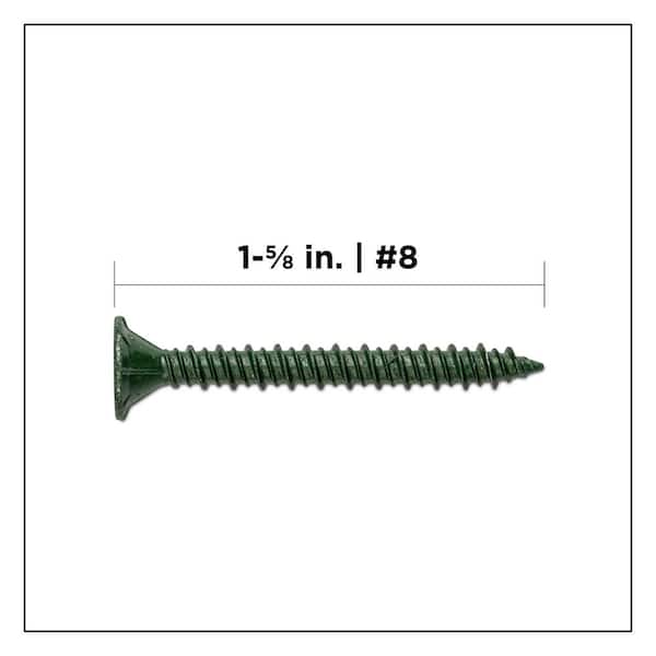 #8 x 1-5/8 in. Flat Head Star Drive Cement Board Screws (4000-Pack)