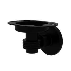 Continental Collection Tumbler and Toothbrush Holder with Groovy Accents in Matte Black