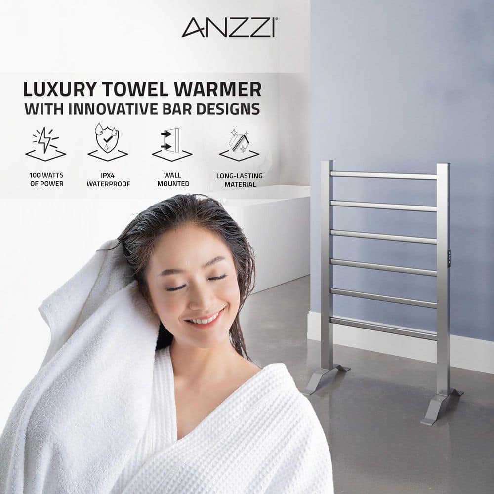 Naples Aluminum Floor-Standing 6-Bar Towel Warmer