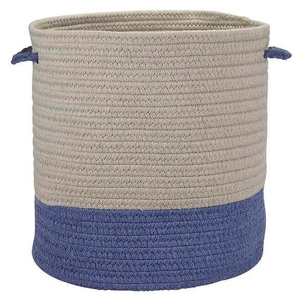 Colonial Mills Sunbrella Caroline Round Indoor/Outdoor Basket Cornflower 13 in. x 13 in. x 11 in.