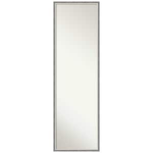 Theo Grey Narrow 15.25 in. x 49.25 in. Non-Beveled Modern Rectangle Wood Framed Full Length on the Door Mirror in Gray