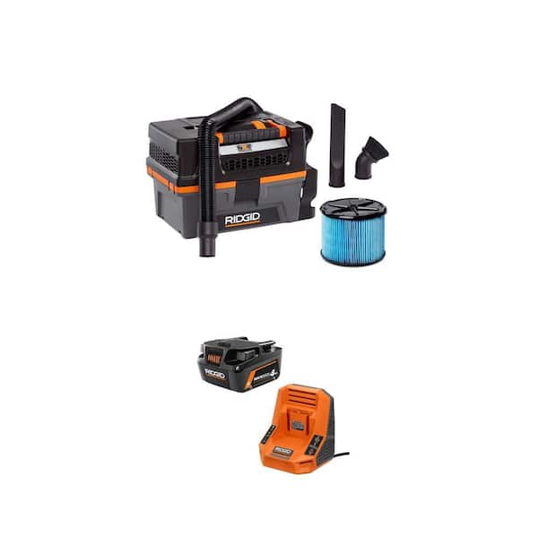 18V 3 Gal. Cordless NXT Shop Vacuum (Vac Only) with Accessories and 4.0 Ah Battery Starter Kit