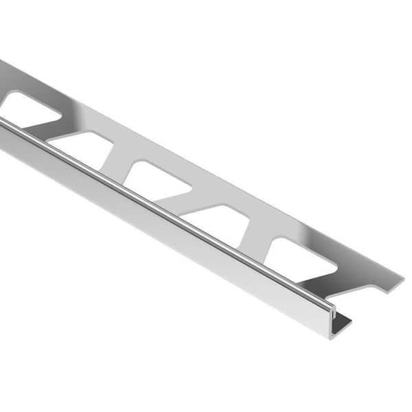 Schluter Systems Schiene Stainless Steel 3/8 in. x 8 ft. 2-1/2 in. Metal L-Angle Tile Edging Trim