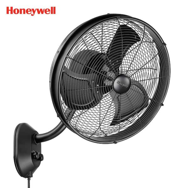 18 in. Outdoor Matte Black Oscillating Wet Rated Wall Mount Fan