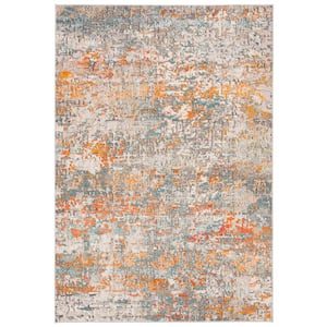Madison Gray/Orange 5 ft. x 8 ft. Abstract Gradient Area Rug
