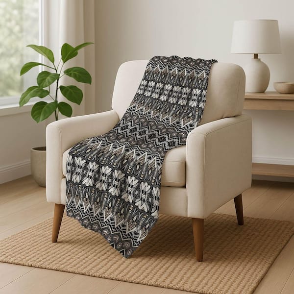 Premium Machine Washable ASB909 Charcoal 50 in. x 70 in. Sherpa Throw Blanket