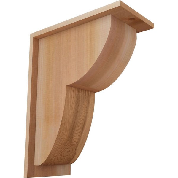 Ekena Millwork 7-1/2 in. x 14 in. x 18 in. Western Red Cedar Crestline Smooth Corbel with Backplate