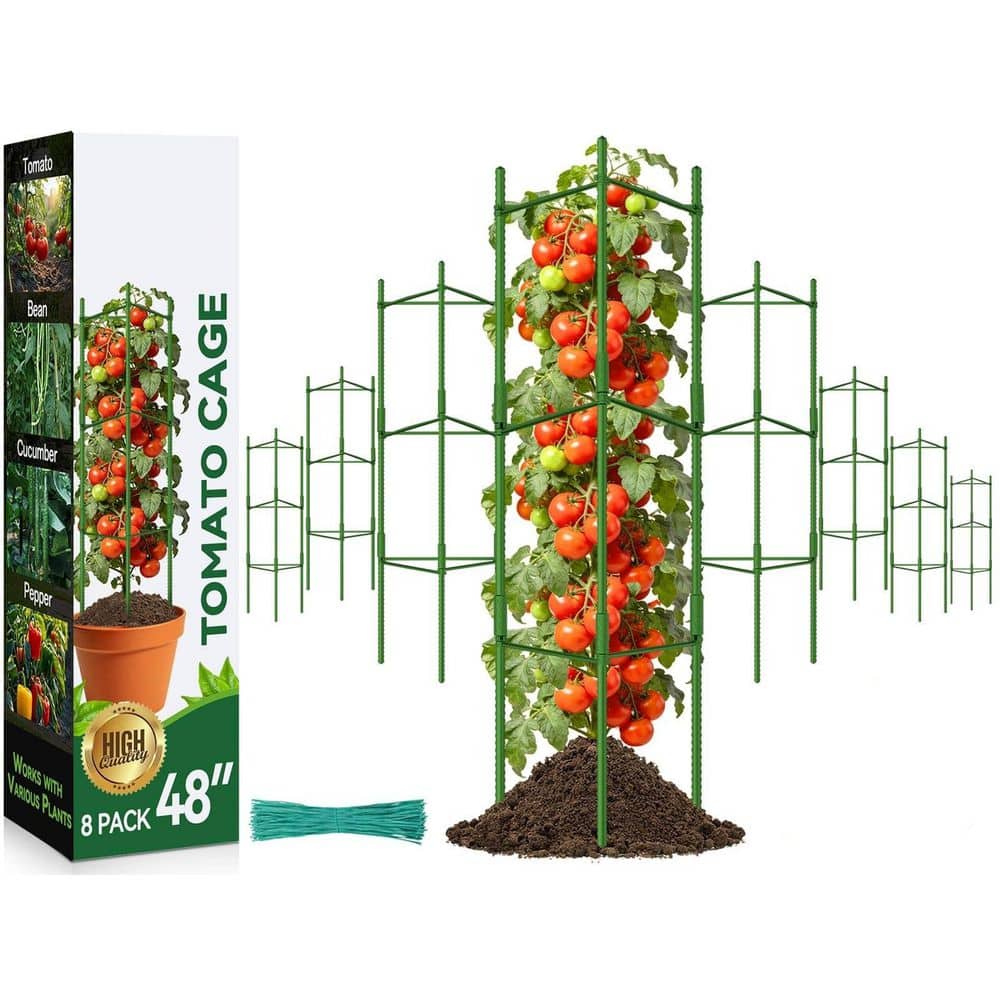 8 Pack Steel Tomato Cages for Garden, Up to 48 in. Adjustable Plant Cage, Garden Stakes Tomatoe Trellis for Pots price history on PriceWatchPro