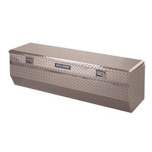 55.75 in Diamond Plate Aluminum Full Size Chest Truck Tool Box, Silver