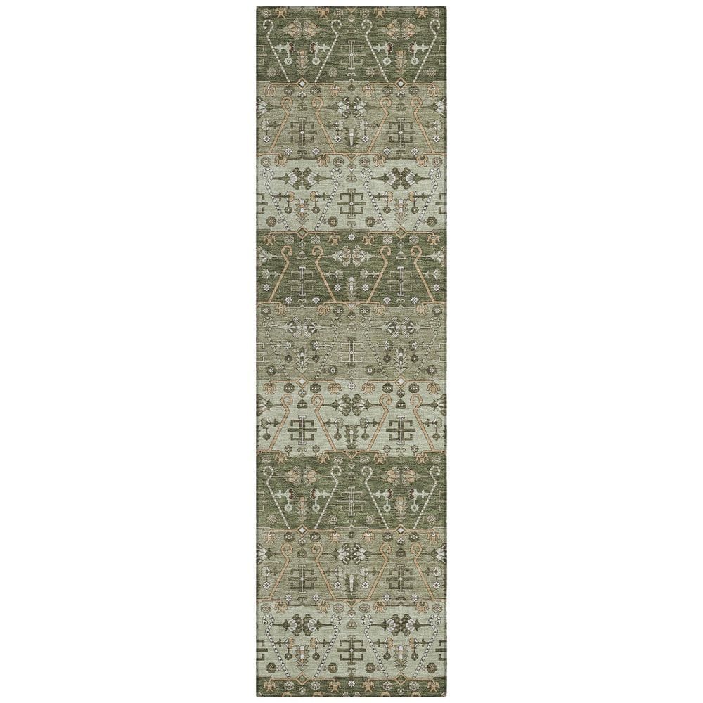 Chantille Machine Washable Indoor/Outdoor Abstract ACN2858 Olive 2 ft. x 7 ft. Runner Rug price history on PriceWatchPro