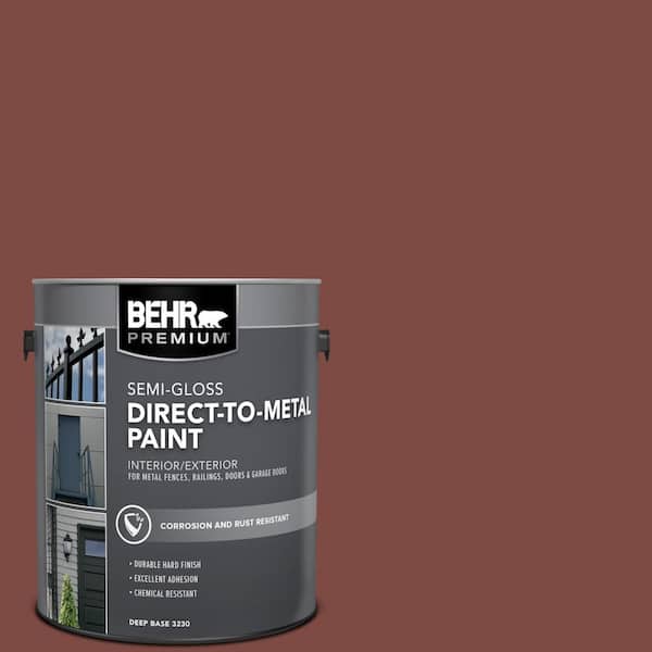 BEHR PREMIUM 1 gal. #PFC-02 Brick Red Semi-Gloss Direct to Metal Interior/Exterior Paint