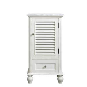 Timeless Home 19 in. W x 19 in. D x 35 in. H Single Bathroom Vanity in Antique White with White Marble and White Basin