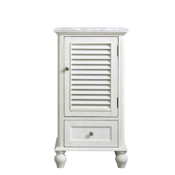 Unbranded Timeless Home 19 in. W x 19 in. D x 35 in. H Single Bathroom Vanity in Antique White with White Marble and White Basin