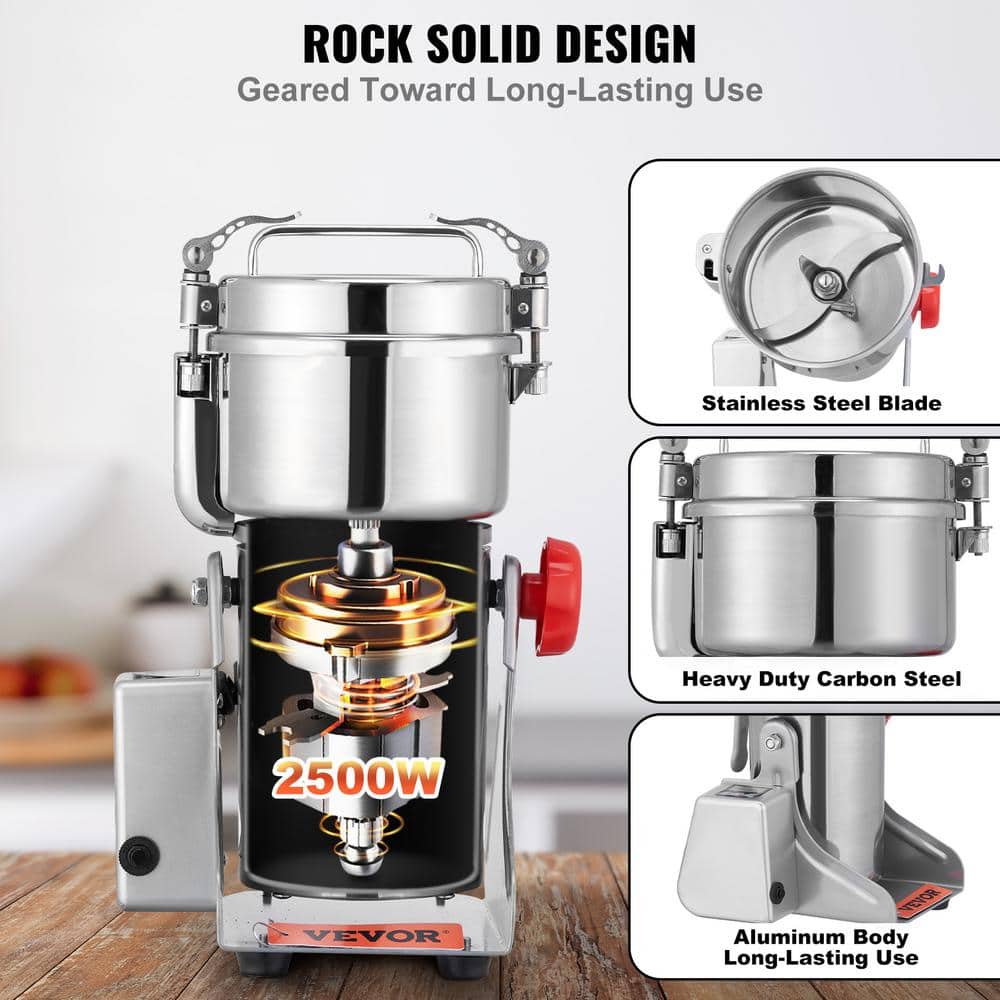High-Speed Stainless Steel Electric Grain Mill Grinder for Commercial Use