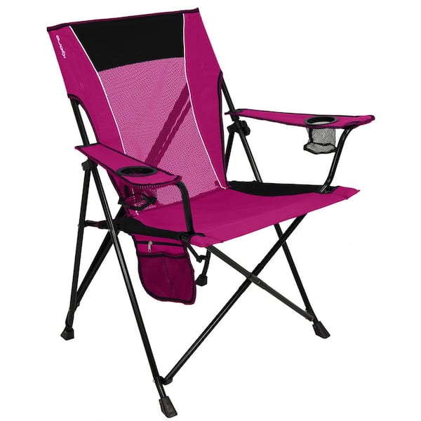 Camping Folding Chair Portable Outdoor Camp Comfortable Seat Dual Lock Pink 