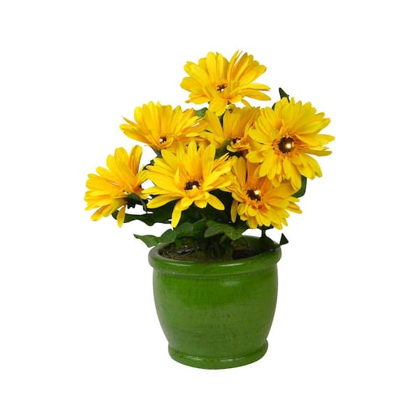 GKI / Bethlehem Lighting Yellow Gerber Daisy in Pot with 7 LED Lights-DISCONTINUED